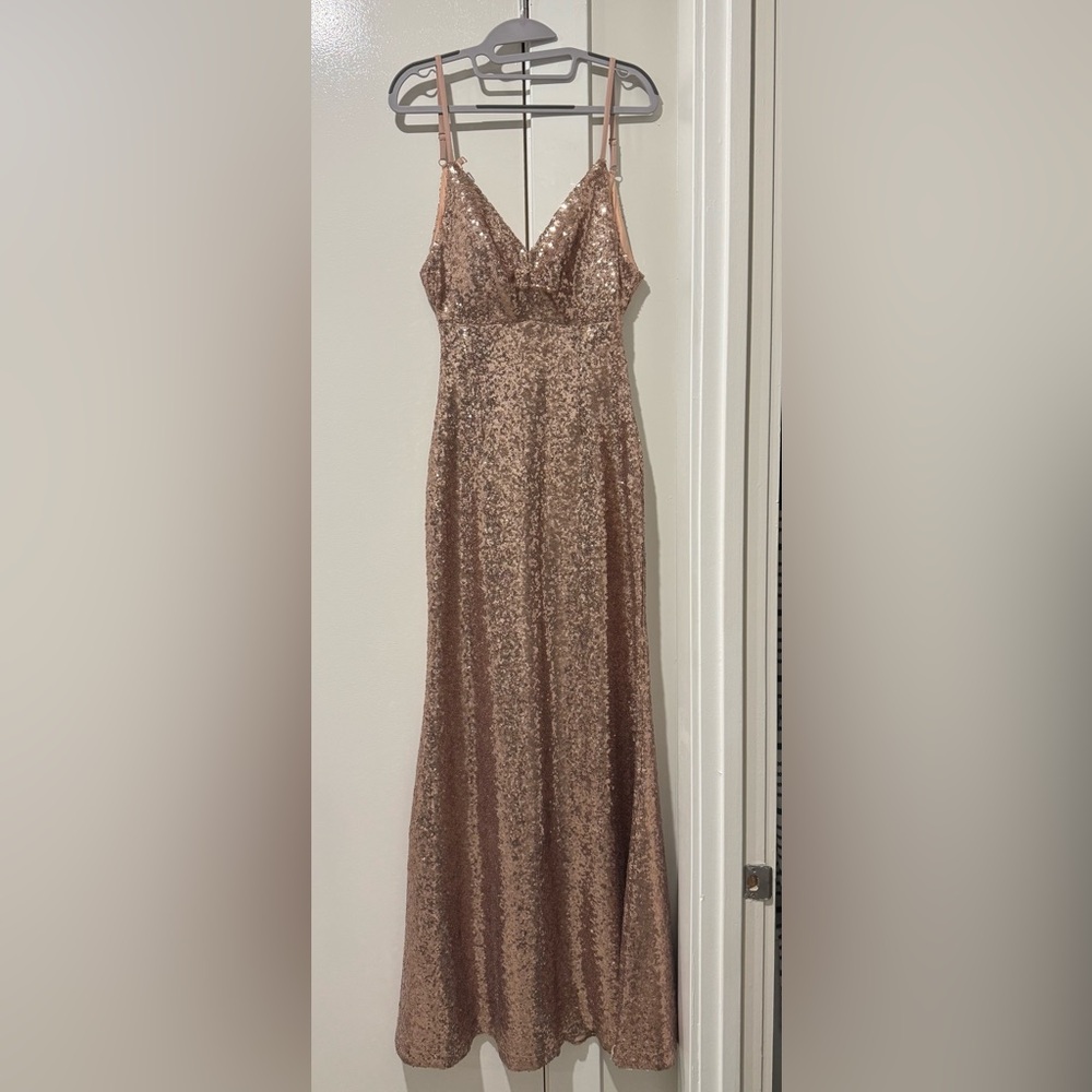 Rose Gold sparkly sequin long dress